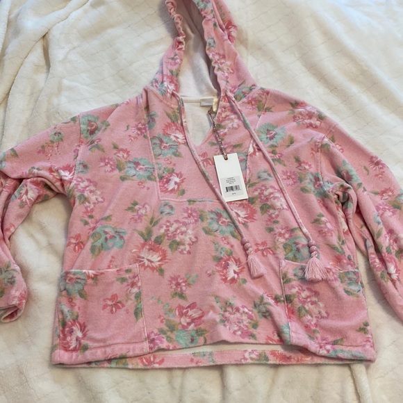 LoveShackFancy peaches baja hoodie pink azaleas size small - Picture 4 of 8
